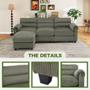 Bonzy Home Modular Sectional Sofa With Ottoman, Ultra‑Comfort Seating – Configurable for Living Room & Family Room; Green