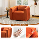 Bonzy Home Swivel Chair with Plump Pillow, Modern Velvet Accent Chair for Living Room Bedroom , Comfy Round Armchair, Orange
