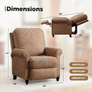 Bonzy Home Push Back Recliner Chair – Overstuffed Textured Fabric Wingback Recliner, Adjustable Manual Reclining Sofa for Living Room, Bedroom (Retro Brown), 330 lbs Capacity