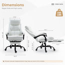 Bonzy Home Reclining Office Chair with Footrest, Ergonomic High Back Executive Chair, Adjustable Height, Lumbar Pillow, PU Leather, Quiet Wheels
