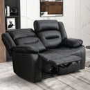 Black Faux Leather Power Recliner Loveseat