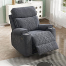 Bonzy Home Power Recliner Chair — Electric Fabric Recliner with Cup Holders & USB-C Charging Ports, Diamond Grid Upholstery, Grey