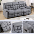 Bonzy Home Manual Reclining Sofa Adjustable Backrest,3 Seat Recliner Couch Sofa with Overstuffed Arms and Back Sofa Set for Living Room