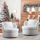 Bonzy Home Swivel Accent Chair with Lamb Wool Fabric for Adults,white(set of 2)