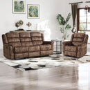 Bonzy Home Manual Recliner Sofa Set – Fabric Reclining Living Room Furniture with Recliner Chair & 3-Seat Sofa