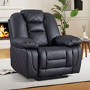 Bonzy Home Manual Recliner Chair, Modern Single‑Seat Reclining Sofa with Padded Armrests and Adjustable Backrest for Living Room & Bedroom, Black