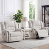 Bonzy Home Premium 2-Pack Recliner Chair Set, Soft Faux Leather, Manual Reclining Sofa for Living Room & Bedroom,White