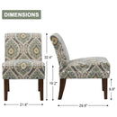 Bonzy Home Accent Chair Set of 2 Bohemia Modern Upholstered Armchair with Wood Frame for Living Room Bedroom Study Room, Easy Assembly