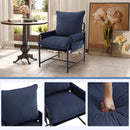 Bonzy Home Accent Chair Set of 2 Mid Century Modern Armchair with Metal Frame Upholstered Reading Chair Living Room Chairs for Bedrooms Living Room Home Office, Navy