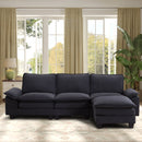 Bonzy Home Convertible Couch Sectional Sofa Movable Ottoman for Living Room,Gray