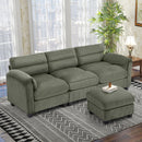 Bonzy Home Modular Sectional Sofa With Ottoman, Ultra‑Comfort Seating – Configurable for Living Room & Family Room; Green