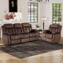 Bonzy Home Manual Reclining Sofa,3 Seat Recliner Couch Sofa with Overstuffed Arms and Back Sofa Set for Living Room