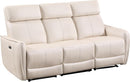 Ebello Power Reclining Sofa Couch, 3-Seater Faux Leather Electric Recliner with USB and Type-C Charging Ports for Small Spaces, Beige