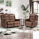 Bonzy Home Manual Recliner Sofa Set – Fabric Reclining Living Room Furniture with Single Recliner Chair & Loveseat Recliner Sofa