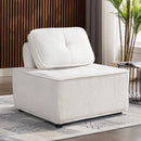 Bonzy Home 1-Seater Modular Sectional Sofa, Variable Sofa Couch Set with Oversized Soft Seat, Free Combination Armless Sectional Sofa Couch for Living Room, Bedroom (Cream, 1PCS)