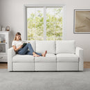 Bonzy Home Convertible Sofa Couch for Living Room and Office 3-Seat Sectional Sofa with Storage