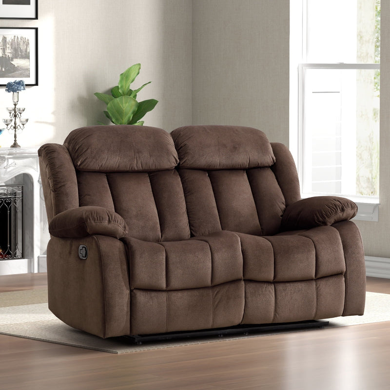 Bonzy Home Manual Reclining Chair Double Recliner Loveseat Sofa Set for Living Room