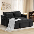 Bonzy Home Bed Versatile Velvet Sofa Pullout Bed Convertible Sofa Velvet Sleeper Loveseat, Black