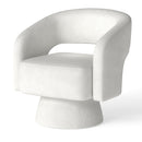 Ebello 360° Swivel Barrel Chair, Velvet Accent Armchair for Living Room, Bedroom & Office, Beige