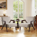 Bonzy Home Modern Accent Chairs Set of 2 – Small Plaid Fabric Armchairs for Living Room, Bedroom, Office, 300lbs (Brown)