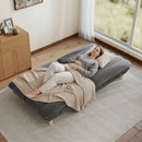 Bonzy Home Convertible Futon Sofa Bed, 3-Position Adjustable Armrests & Reclining Backrest for Small Living Room, Office, Apartment, Gray