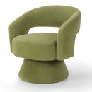 Ebello 360° Swivel Barrel Chair, Velvet Accent Armchair for Living Room, Bedroom & Office, Green (Set of 2)