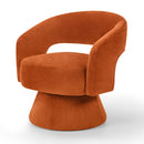 Ebello 360° Swivel Barrel Chair, Velvet Accent Armchair for Living Room, Bedroom & Office, Orange (Set of 2)