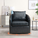 Bonzy Home Swivel Accent Chair with Throw Pillow Back Mid Century Nailhead Trim Modern Armchair for Living Room and Bedroom