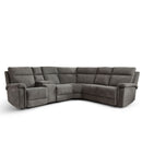 Ebello 5-Seater Power Reclining Sectional Sofa, L-Shaped Fabric Upholstered Power Recliner Couch with USB Port, Storage Console and Cup Holders for Living room and Home Theater, Gray