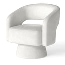 Ebello 360° Swivel Barrel Chair, Velvet Accent Armchair for Living Room, Bedroom & Office, Beige (Set of 2)