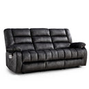 Ebello 3-Seater Manual Recliner Sofa,Fabric Reclining Couch with Removable Console Featuring Cup Holders for Living Room and Home Theater(Dark Gray)