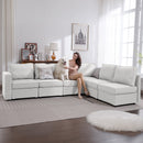 Bonzy Home Sectional Sofa Couch for Living Room with Storage and Reversible Chaises Sofa Bed for Bedroom