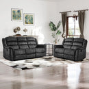 Bonzy Home Manual Recliner Sofa Set – Fabric Loveseat & 3-Seat Reclining Sofa for Living Room Gray