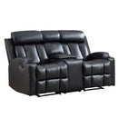 Bonzy Home Loveseat Recliner Sofa for Living Room, Extra Wide Modern Overstuffed 2 Seat Reclining Manual Sofa Chair,PU Leather, Black(Loveseat)