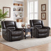 Bonzy Home Premium 2-Pack Recliner Chair Set, Soft Faux Leather, Manual Reclining Sofa for Living Room & Bedroom, Black