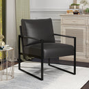 Bonzy Home 22 inch Wide Upholstered Chair with Metal Feet and Cushions,Black