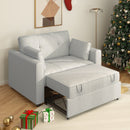 Bonzy Home 49.6 inch Wide Tufted Back Sofa Bed With Cushions And Two Pillows,Gray