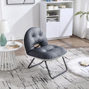 Bonzy Home Casual Chair Patio Accent Chair Upholstered Metal Frame Portable Chair Bedroom Side Chair Picnic Home and Garden Chair Black