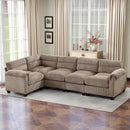 Bonzy Home Convertible Sectional Sofa, L‑Shaped Couch, Ultra‑Comfort Seating – Configurable for Living Room &amp; Family Room; Brown