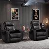 Bonzy Home Electric Recliner Set of 2 for Living Room Home Theater Seating Leather Reclining Chair Sofa Furniture with Cup Holders USB Ports and Hidden Storage, Black