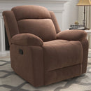 Bonzy Home Extra Wide Recliner in Soft Brown Fabric,Overstuffed Manual Recliner Chair，Brown