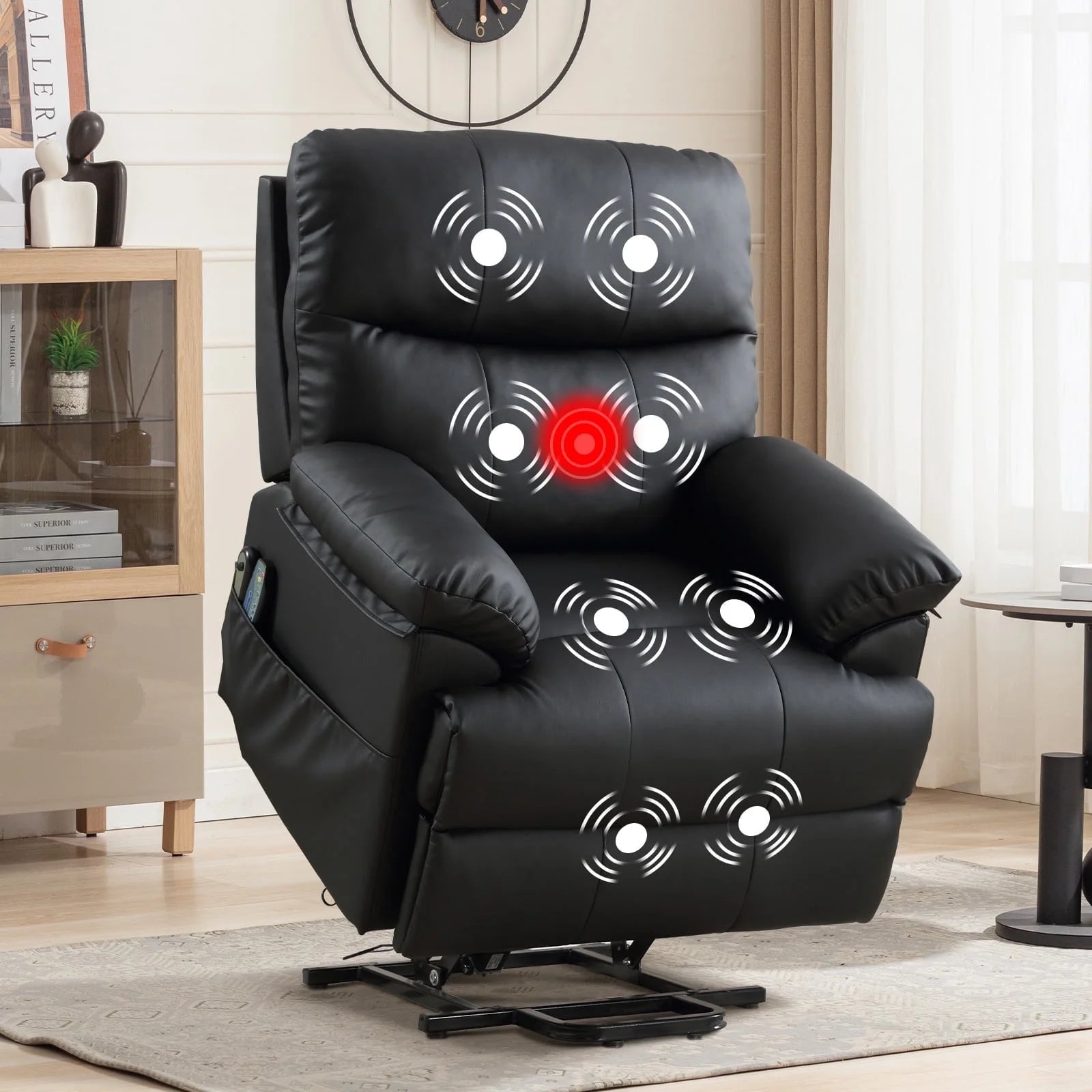 Bonzy Home Large Power Lift Recliner Chairs with Massage and Heat for