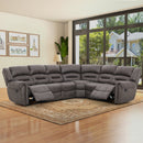 Bonzy Home Manual Recliner Sofa Set, Adjustable Backrest Recliner Chair for Living Room, Smoky Gray