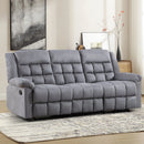 Bonzy Home Manual Reclining Sofa Adjustable Backrest,3 Seat Recliner Couch Sofa with Overstuffed Arms and Back Sofa Set for Living Room