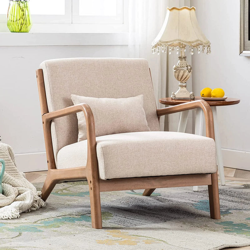 Bonzy Home Mid Century Modern Accent Chair, Beige