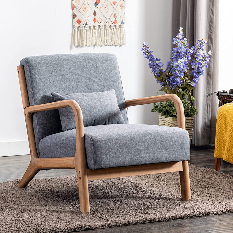 Bonzy Home Mid Century Modern Accent Chair, Gray