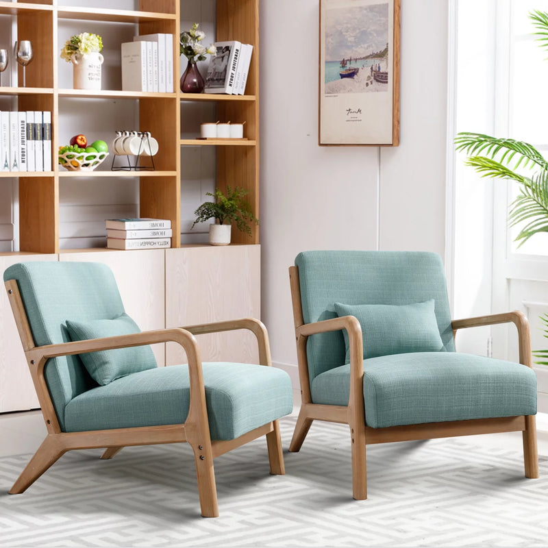 Bonzy Home Mid Century Modern Accent Chair, Set of 2, Teal