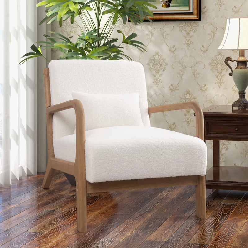 Bonzy Home Mid Century Modern Accent Chair, White