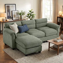 Bonzy Home Modular Sectional Sofa With Ottoman, Ultra‑Comfort Seating – Configurable for Living Room & Family Room; Green