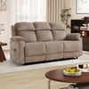 Bonzy Home Electric 3-Seat Recliner Sofa — Power Electric Recliner Chair with Remote Control & Side Pockets, Compact Home Theater Seating for Small Spaces, Khaki